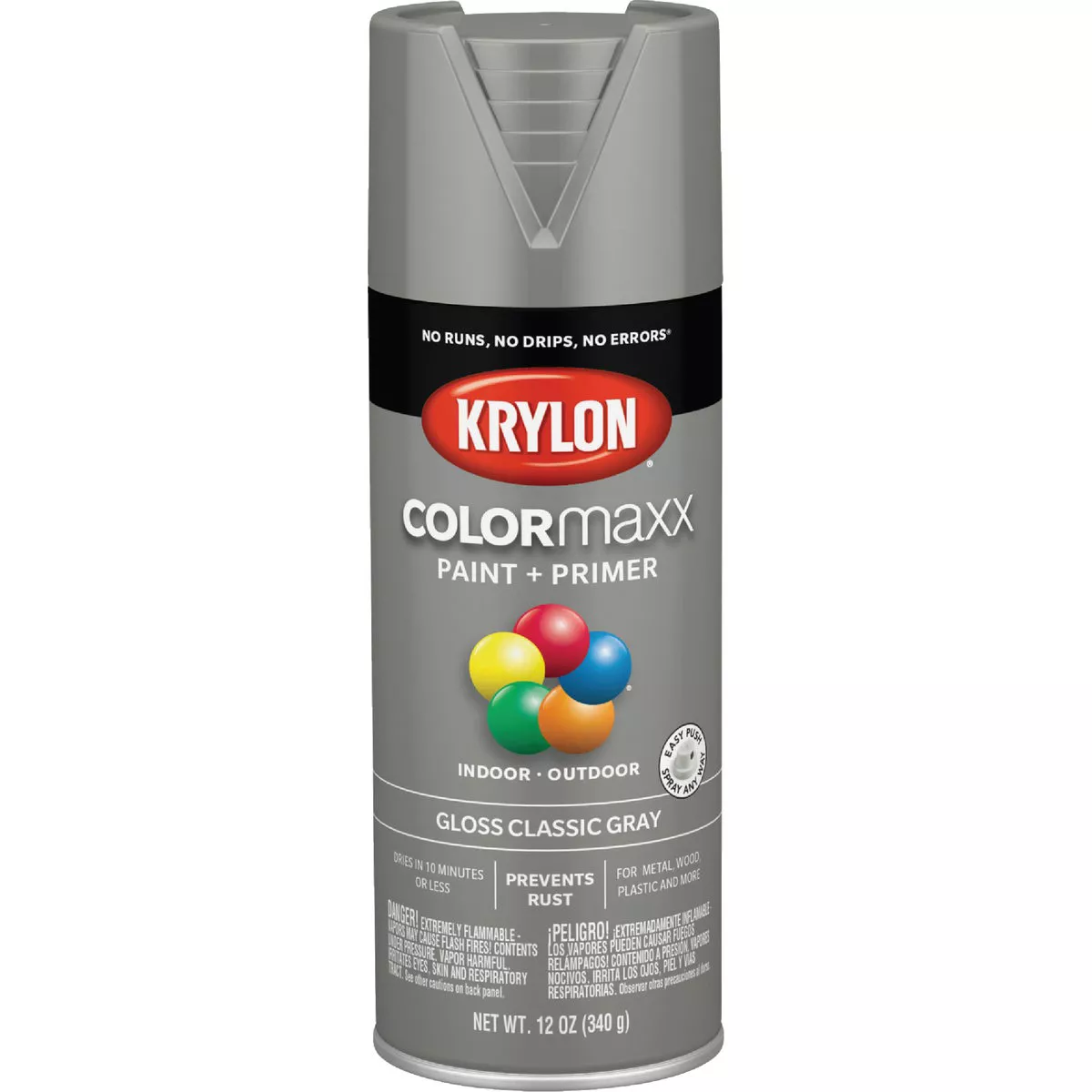 Krylon Colormaxx Gloss Spray Paint & Primer, Classic Gray - photo 7