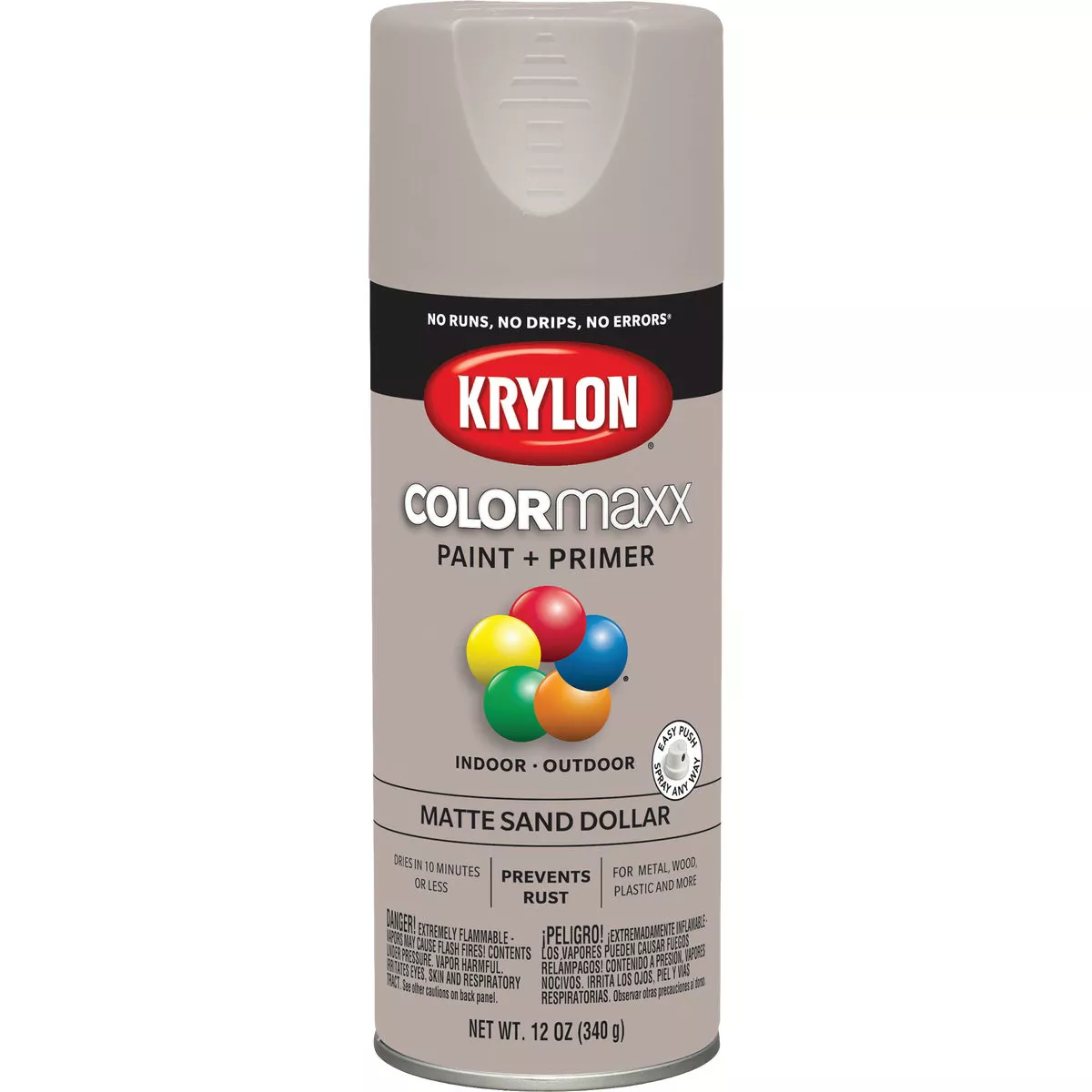 Krylon Colormaxx Matte Spray Paint & Primer, Sand Dollar