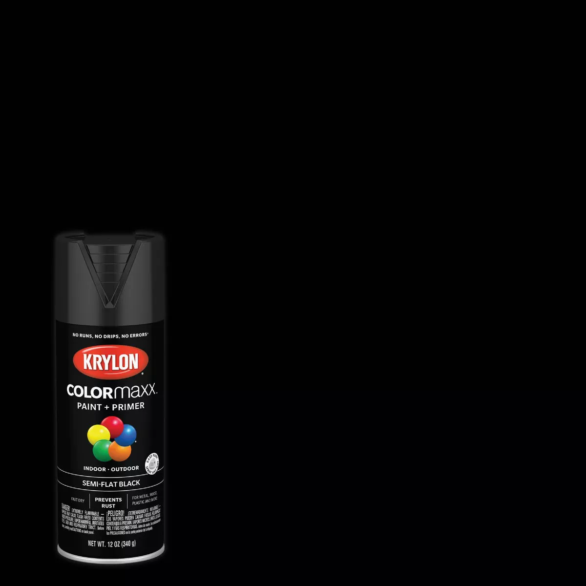 Krylon Colormaxx Semi-Flat Spray Paint & Primer, Black - photo 2