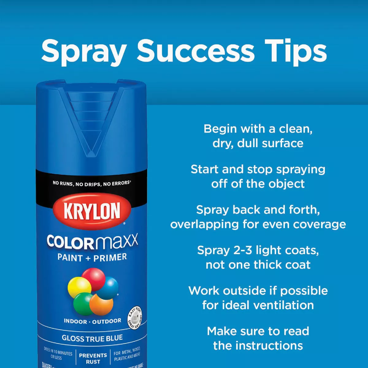 Krylon Colormaxx Semi-Flat Spray Paint & Primer, Black - photo 6