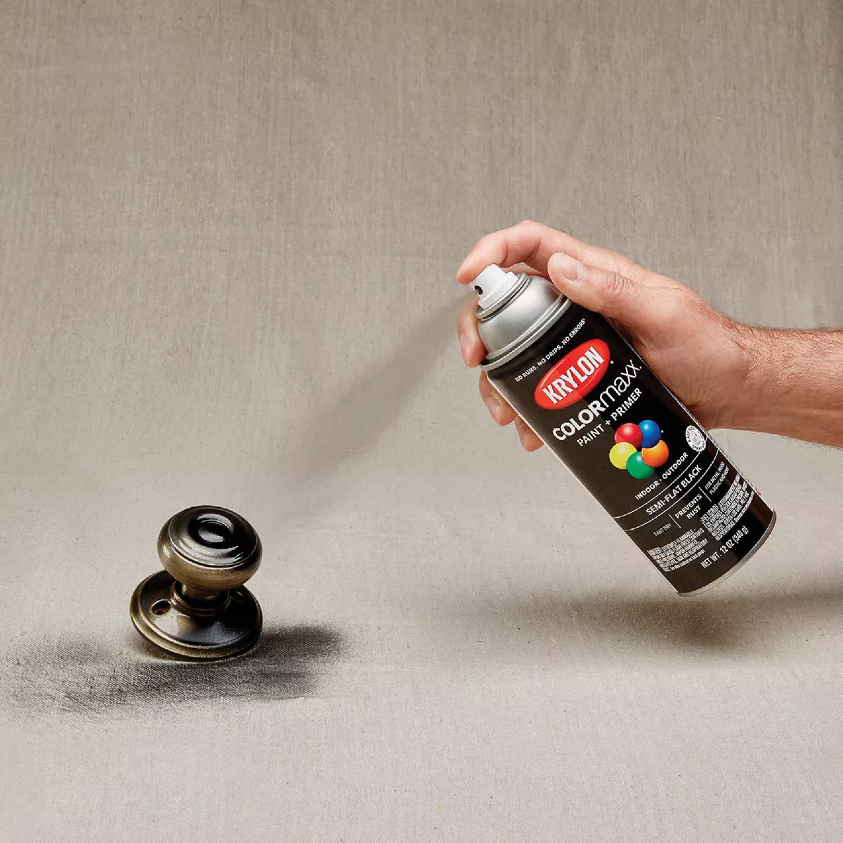 Krylon Colormaxx Semi-Flat Spray Paint & Primer, Black - photo 3