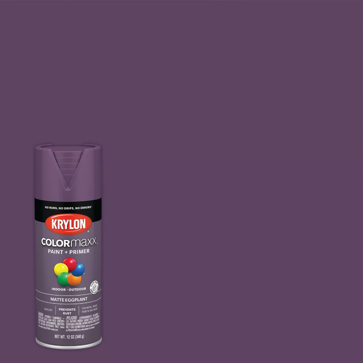 Krylon Colormaxx Matte Spray Paint & Primer, Eggplant - photo 2