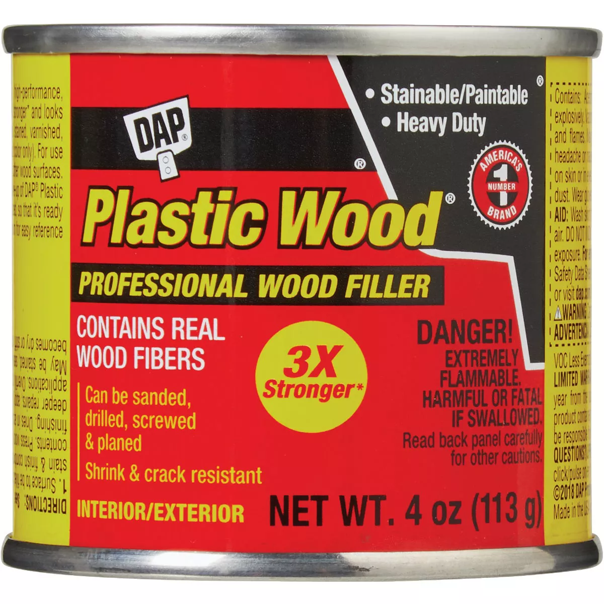 DAP Plastic Wood 4 Oz. White Solvent Professional Wood Filler - photo 2
