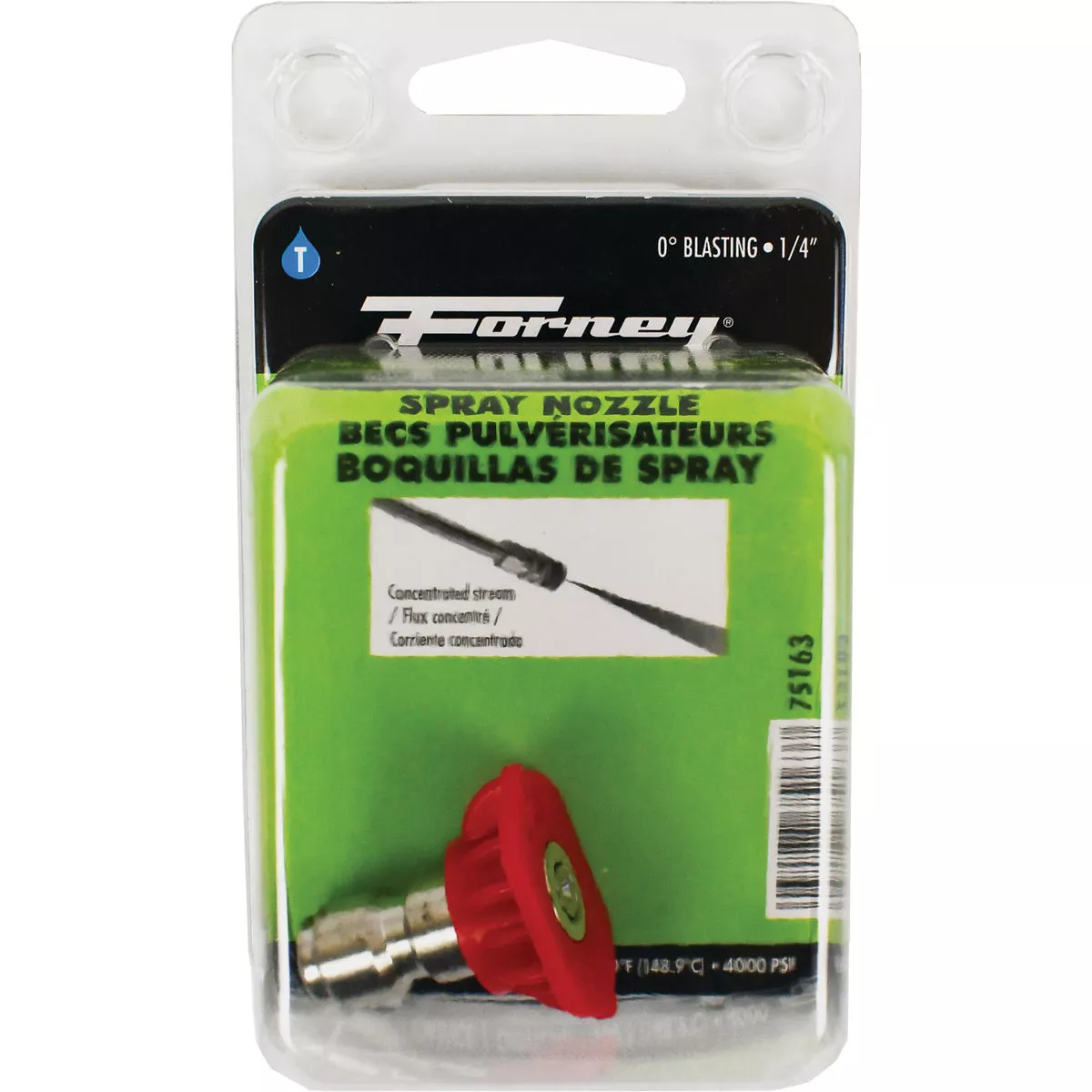 Forney 3.0mm 0 Degree Red High-Pressure Pressure Washer Spray Tip - photo 2