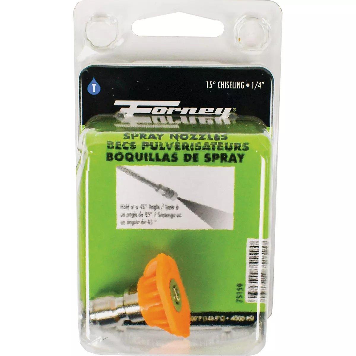 Forney 3.0mm 15 Degree Yellow High-Pressure Pressure Washer Spray Tip - photo 2