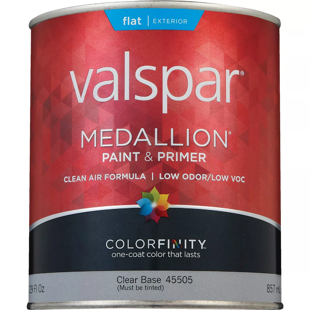 Valspar Medallion 100% Acrylic Paint & Primer Flat Exterior House Paint, Clear Base, 1 Qt. - photo 2