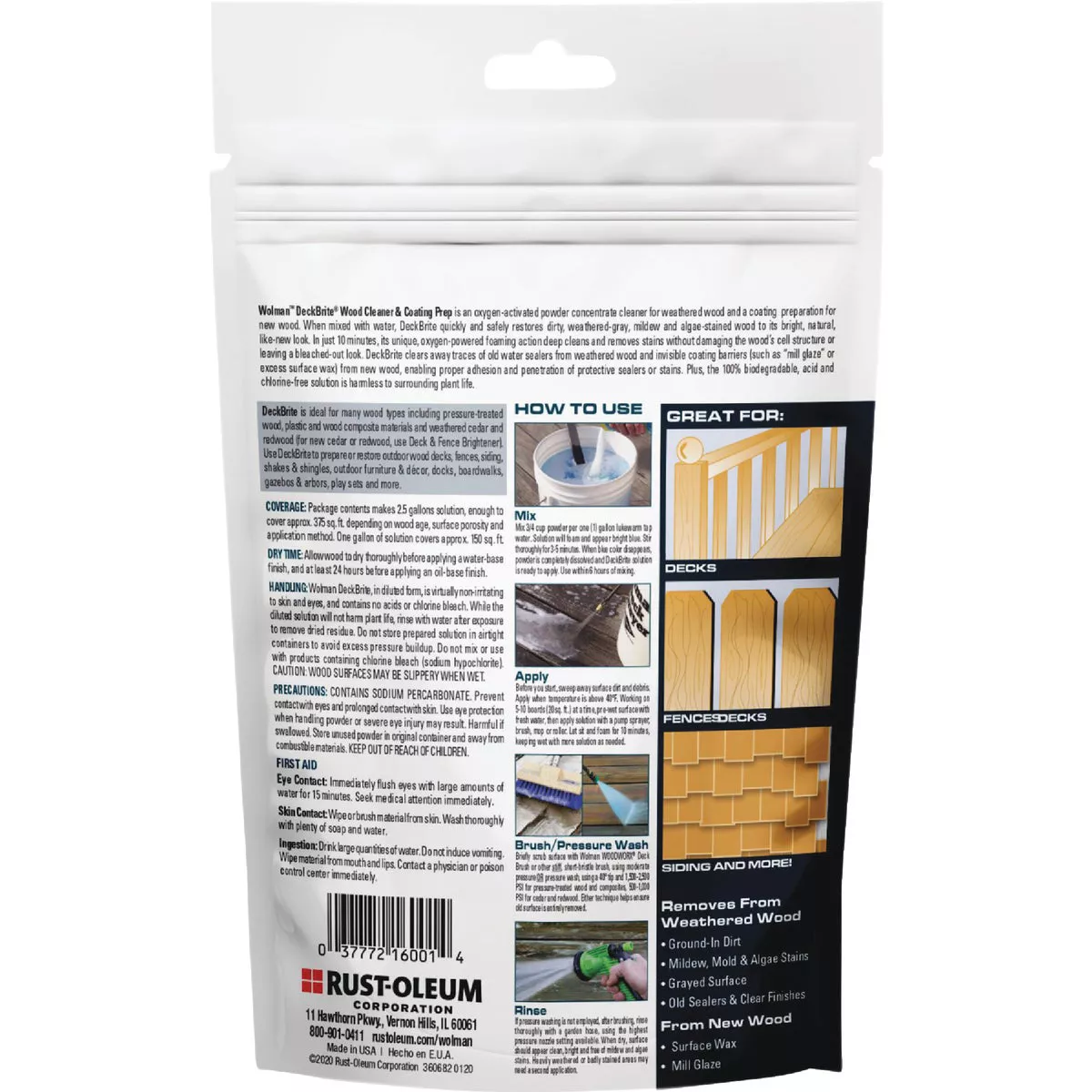 Wolman DeckBrite 1 Lb. Wood Cleaner & Coating Prep - photo 2