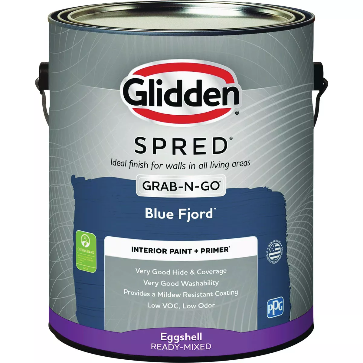 Glidden Spred Interior Grab-N-Go Paint + Primer Eggshell Paint, Blue Fjord, 1 Gal. - photo 2