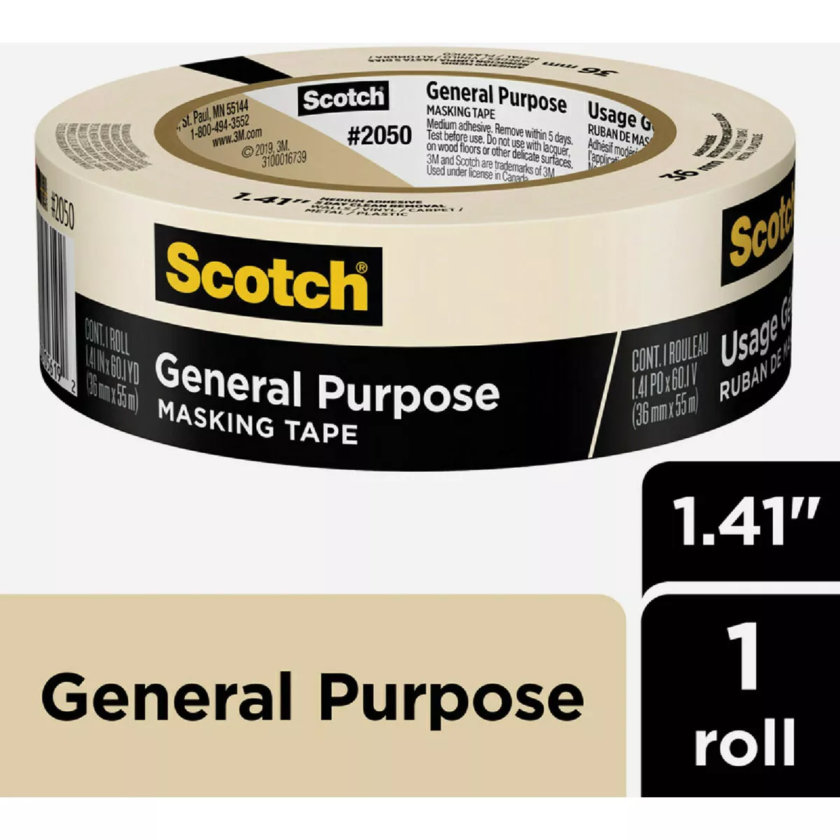 Scotch 1.41 x 60.1 Yd. General Purpose Painting Masking Tape - photo 2