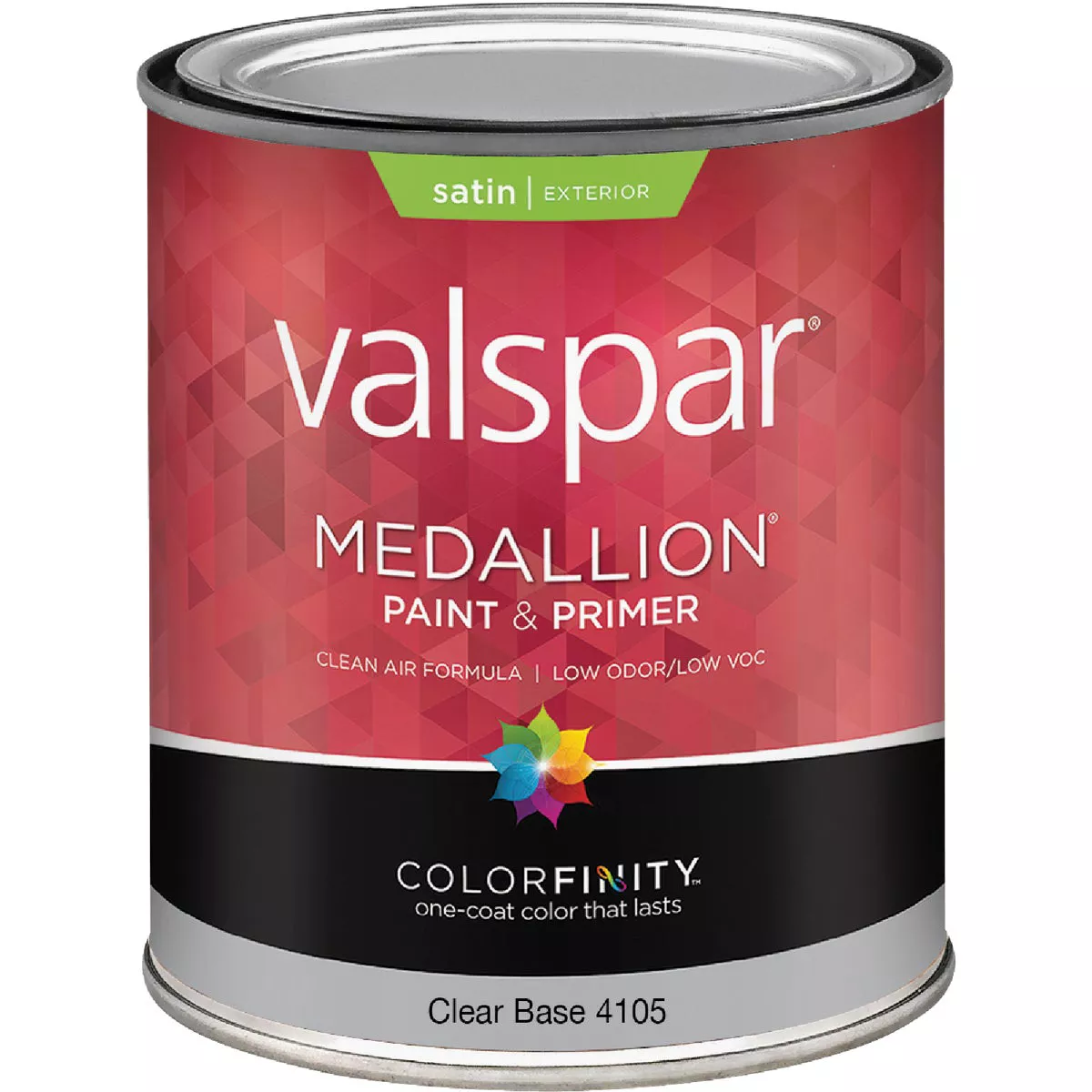 Valspar Medallion 100% Acrylic Paint & Primer Satin Exterior House Paint, Clear Base, 1 Qt.