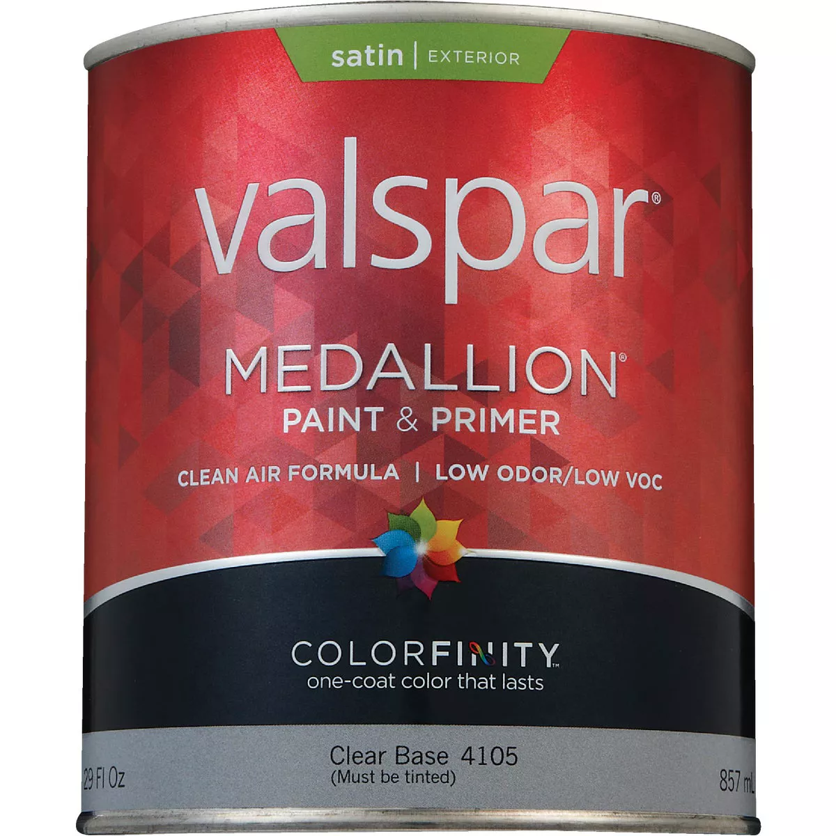 Valspar Medallion 100% Acrylic Paint & Primer Satin Exterior House Paint, Clear Base, 1 Qt. - photo 2