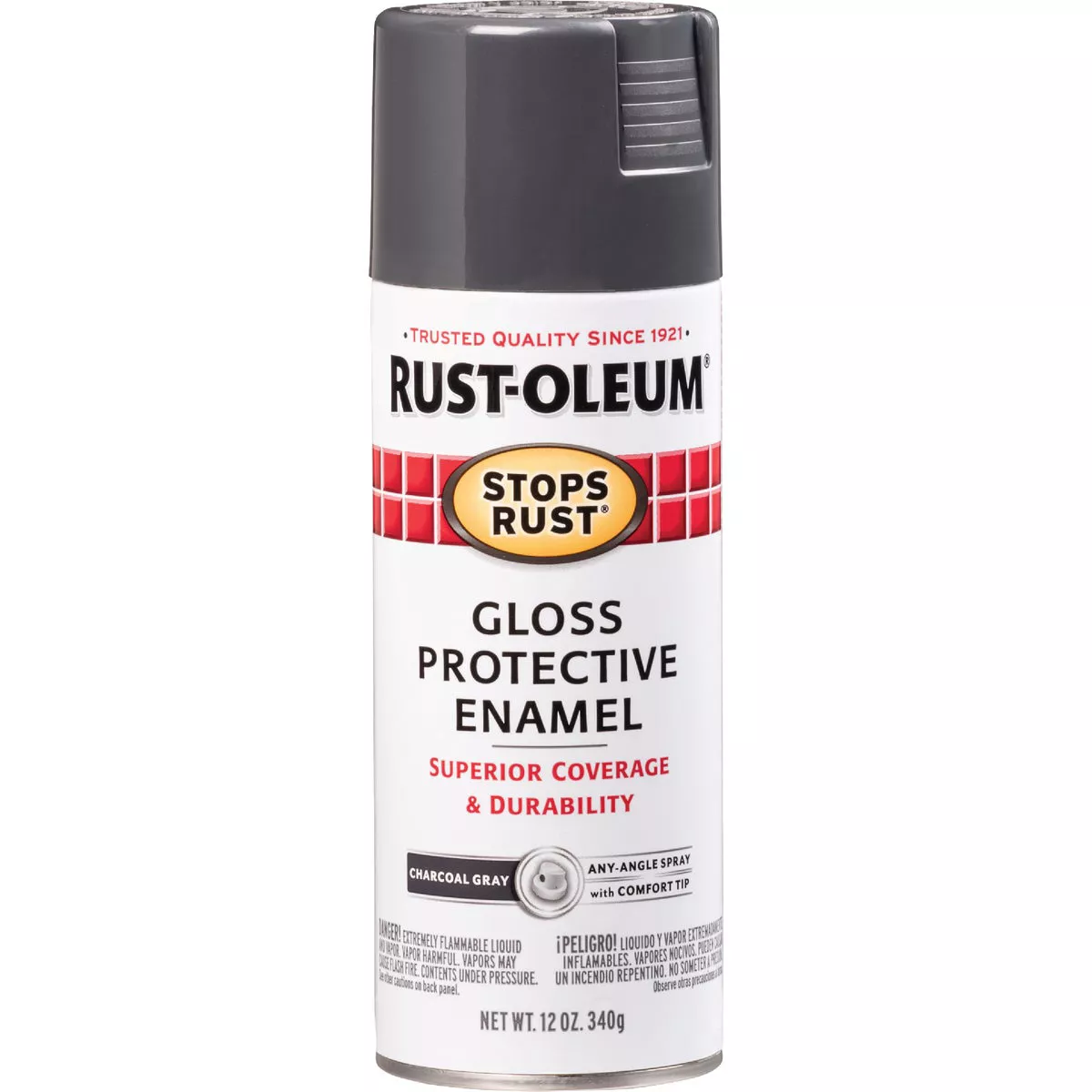 Rust-Oleum Stops Rust 12 Oz. Charcoal Gray Gloss Anti-Rust Spray Paint - photo 6