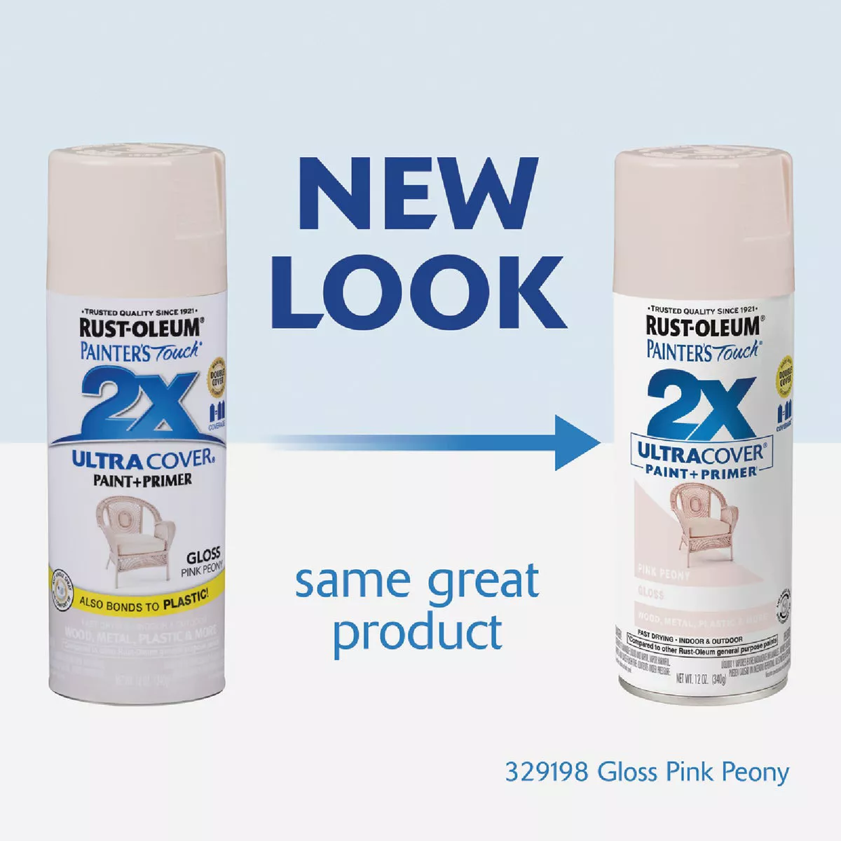 Rust-Oleum Painter's Touch 2X Ultra Cover 12 Oz. Gloss Paint + Primer Spray Paint, Peony - photo 2
