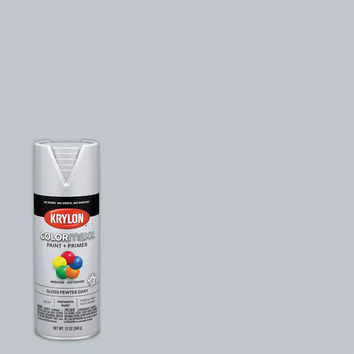 Krylon ColorMaxx 12 Oz. Gloss Spray Paint, Pewter Gray
