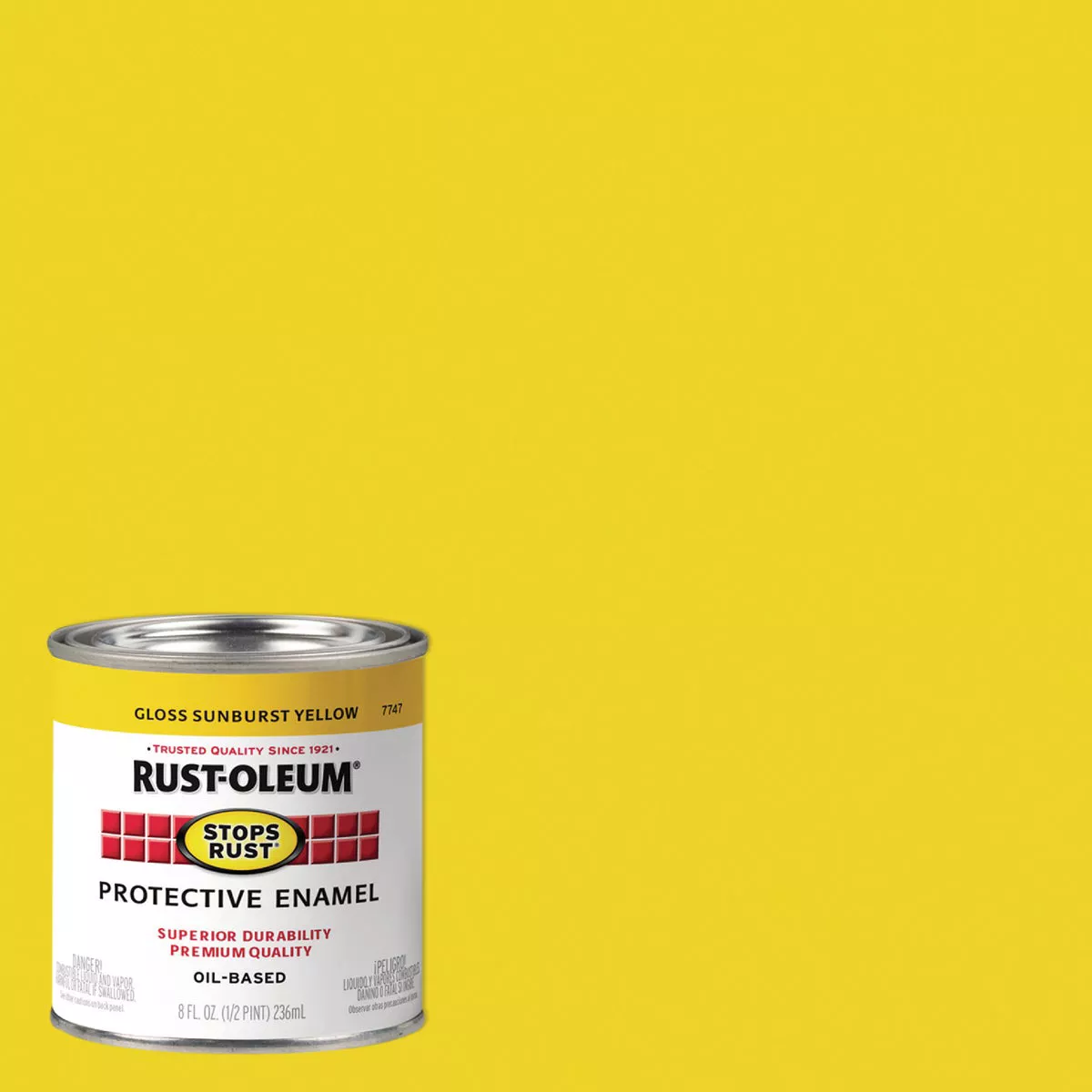 Rust-Oleum Stops Rust Oil Based Gloss Protective Rust Control Enamel, Sunburst Yellow, 1/2 Pt.