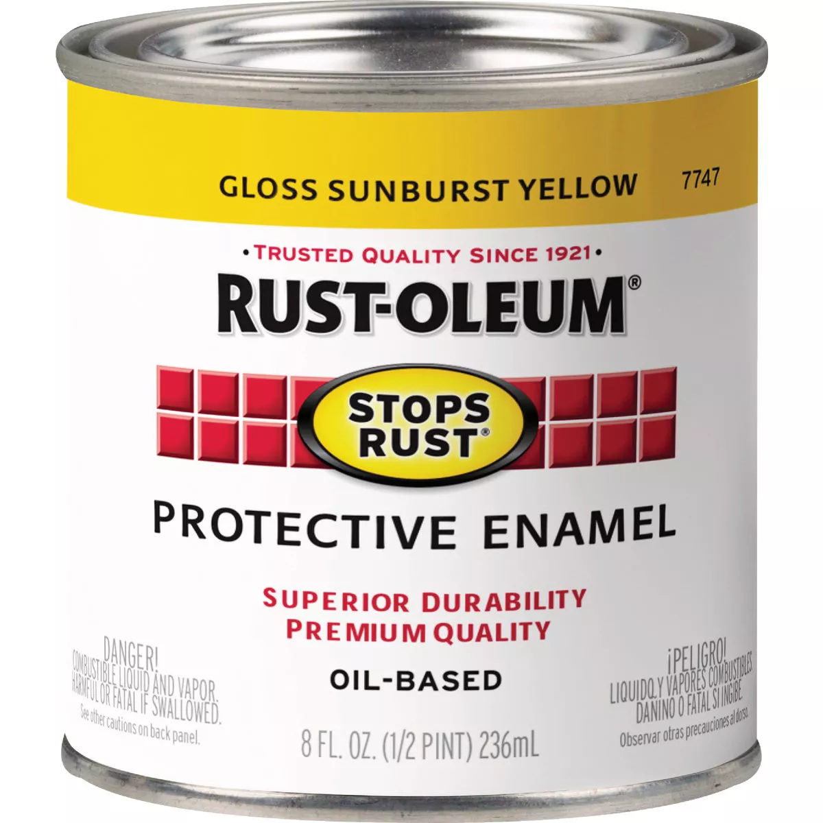 Rust-Oleum Stops Rust Oil Based Gloss Protective Rust Control Enamel, Sunburst Yellow, 1/2 Pt. - photo 2