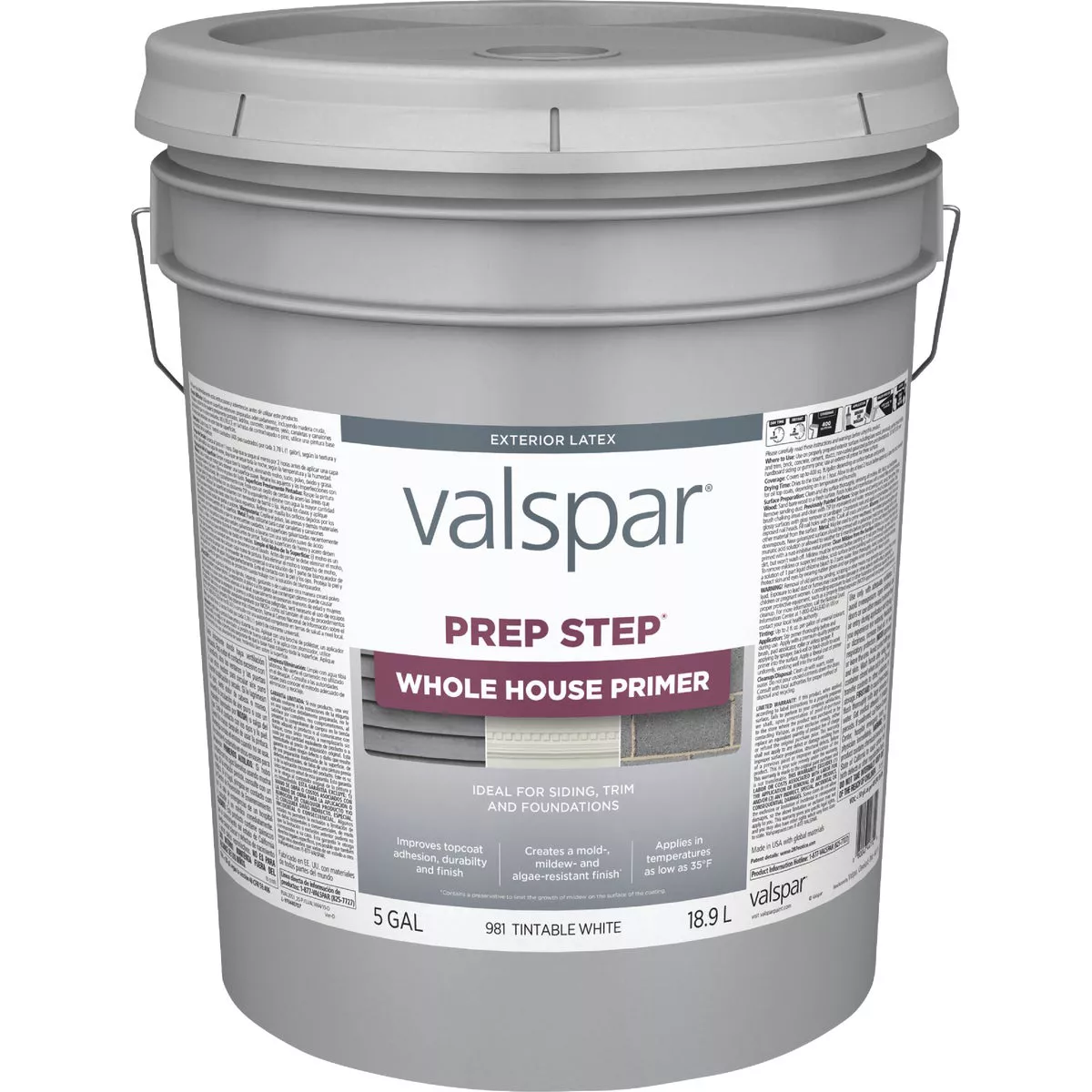 Valspar Prep-Step White Exterior Whole House Primer, 5 Gal. | True ...