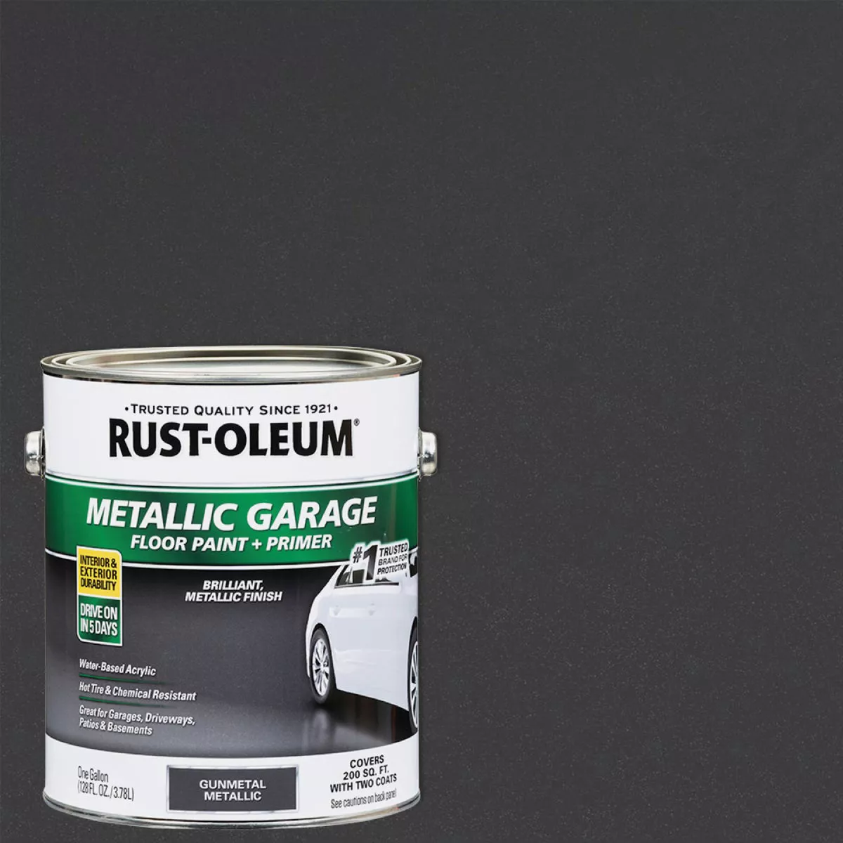 Rust-Oleum Metallic Garage Floor Paint Primer, Gunmetal