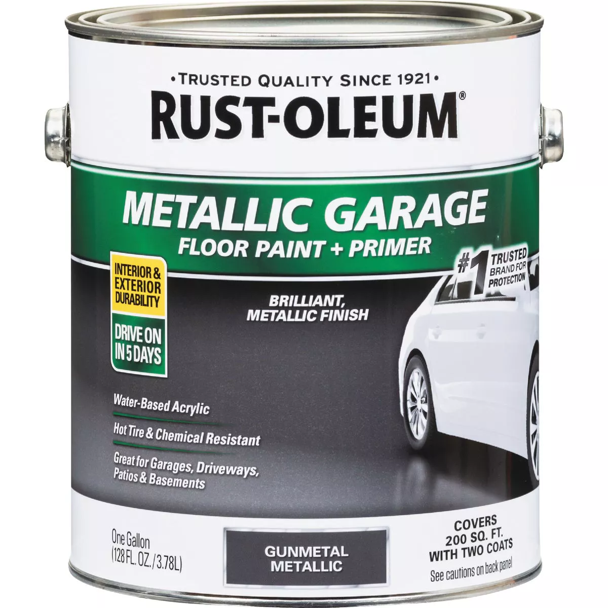 Rust-Oleum Metallic Garage Floor Paint + Primer, 1 Gal., Gunmetal Gray - photo 2