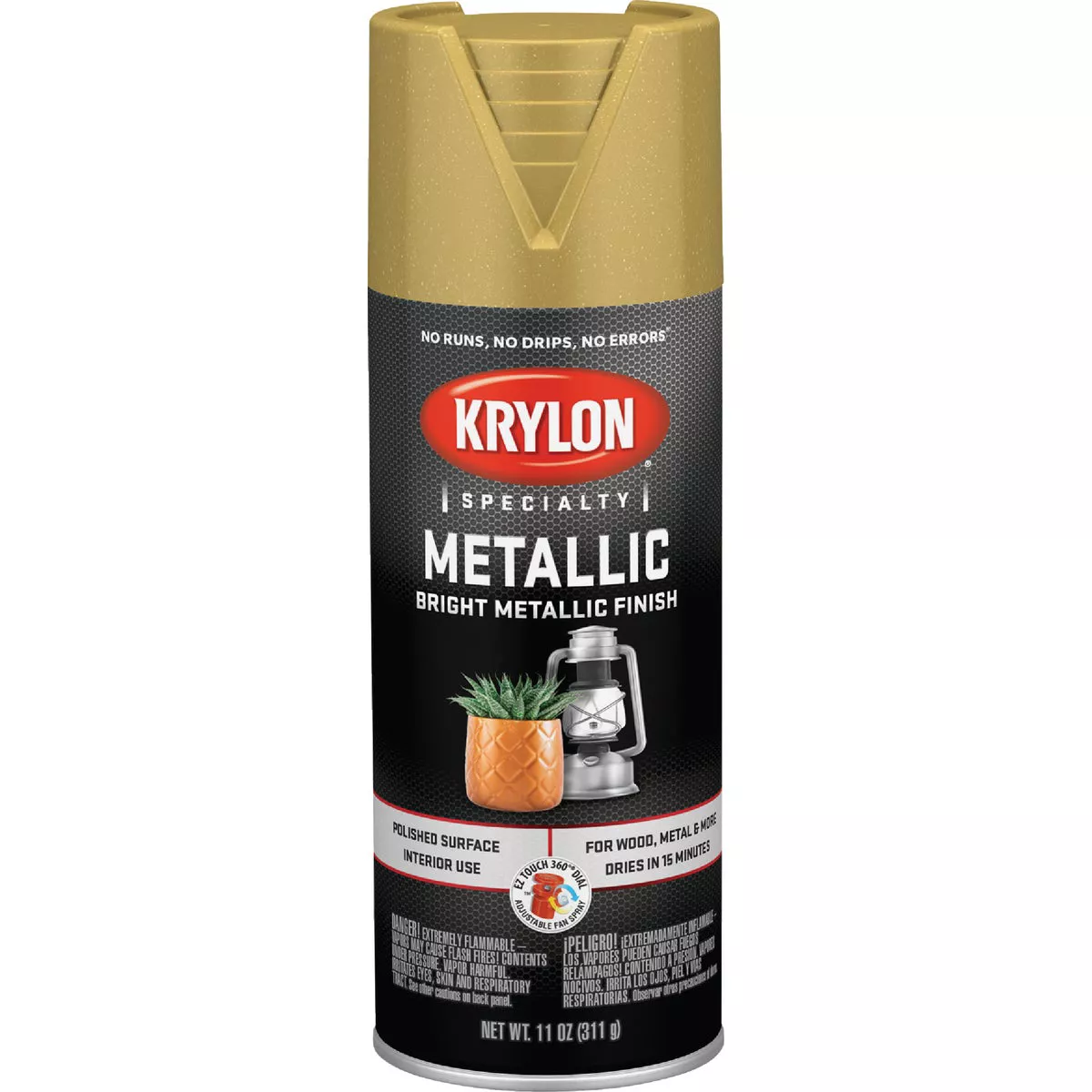 Krylon Metallic 12 Oz. Gloss Spray Paint, Bright Gold