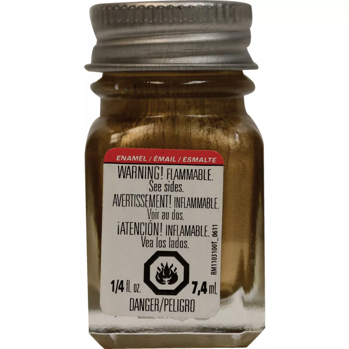 Testors Craft 0.25 Oz. Metallic Enamel Brush Paint, Gold