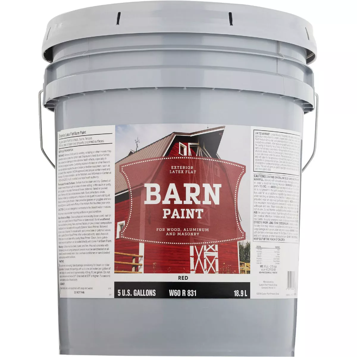 Do it Best Latex Flat Exterior Barn Paint, Red, 5 Gal. - photo 2