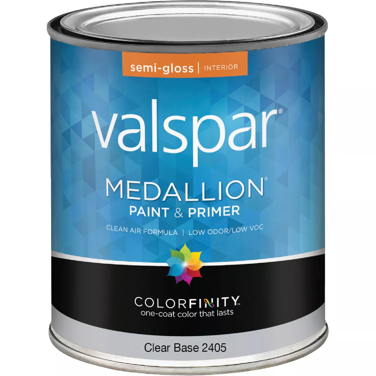 Valspar Medallion 100% Acrylic Paint & Primer Semi-Gloss Interior Wall Paint, Clear Base, 1 Qt.