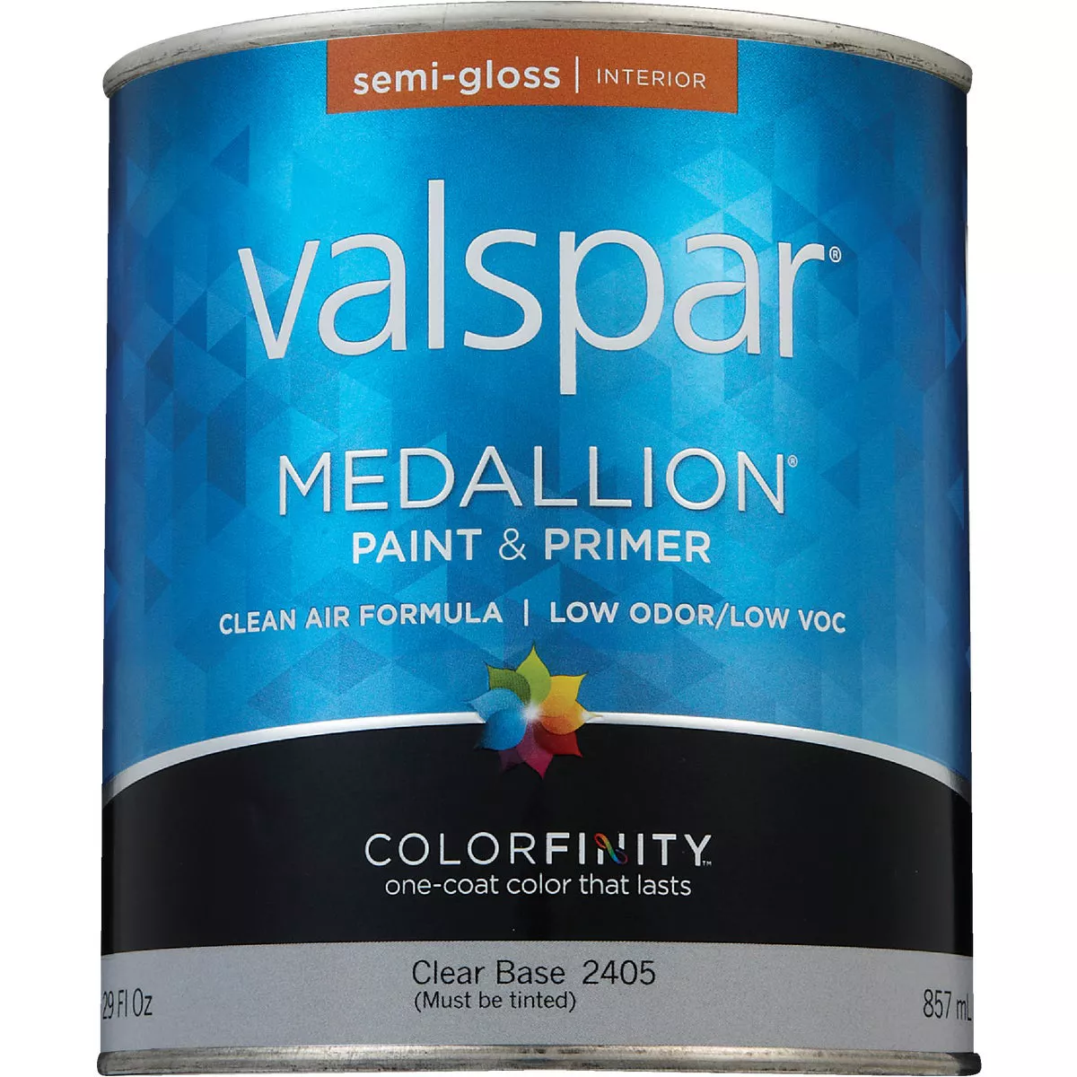 Valspar Medallion 100% Acrylic Paint & Primer Semi-Gloss Interior Wall Paint, Clear Base, 1 Qt. - photo 2