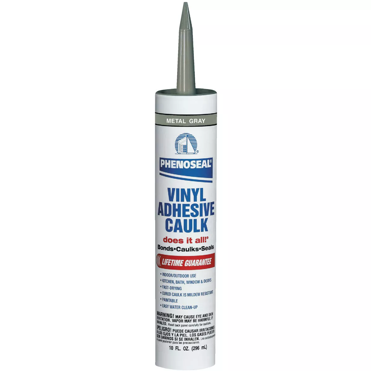 Phenoseal 10 Oz. Metal Gray Vinyl Adhesive Caulk
