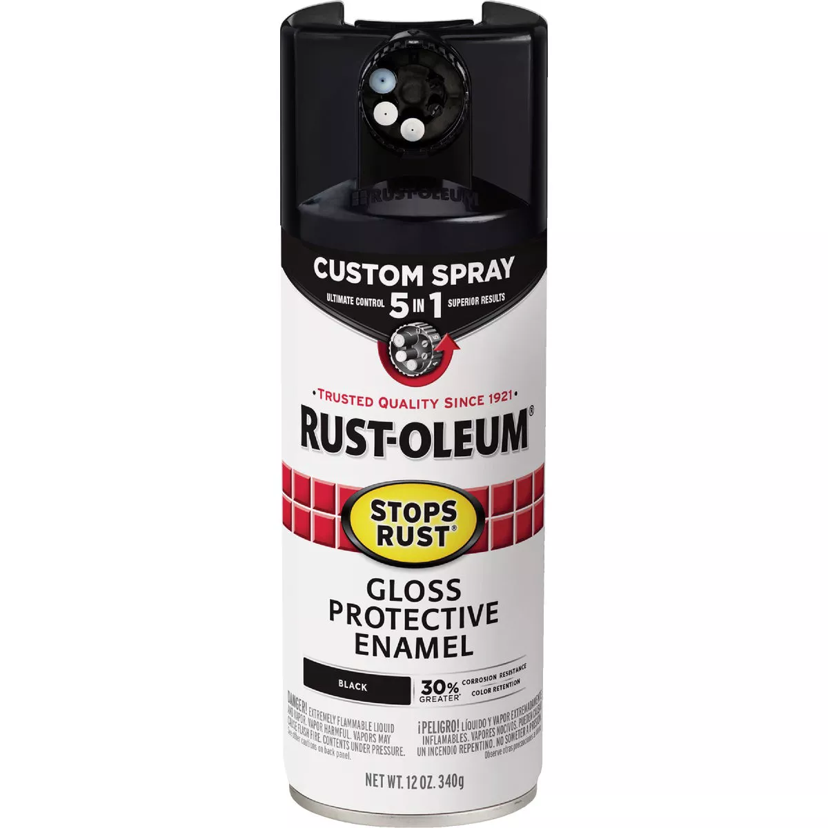 Rust-Oleum Stops Rust 12 Oz. Custom Spray 5 in 1 Gloss Spray Paint, Black - photo 2
