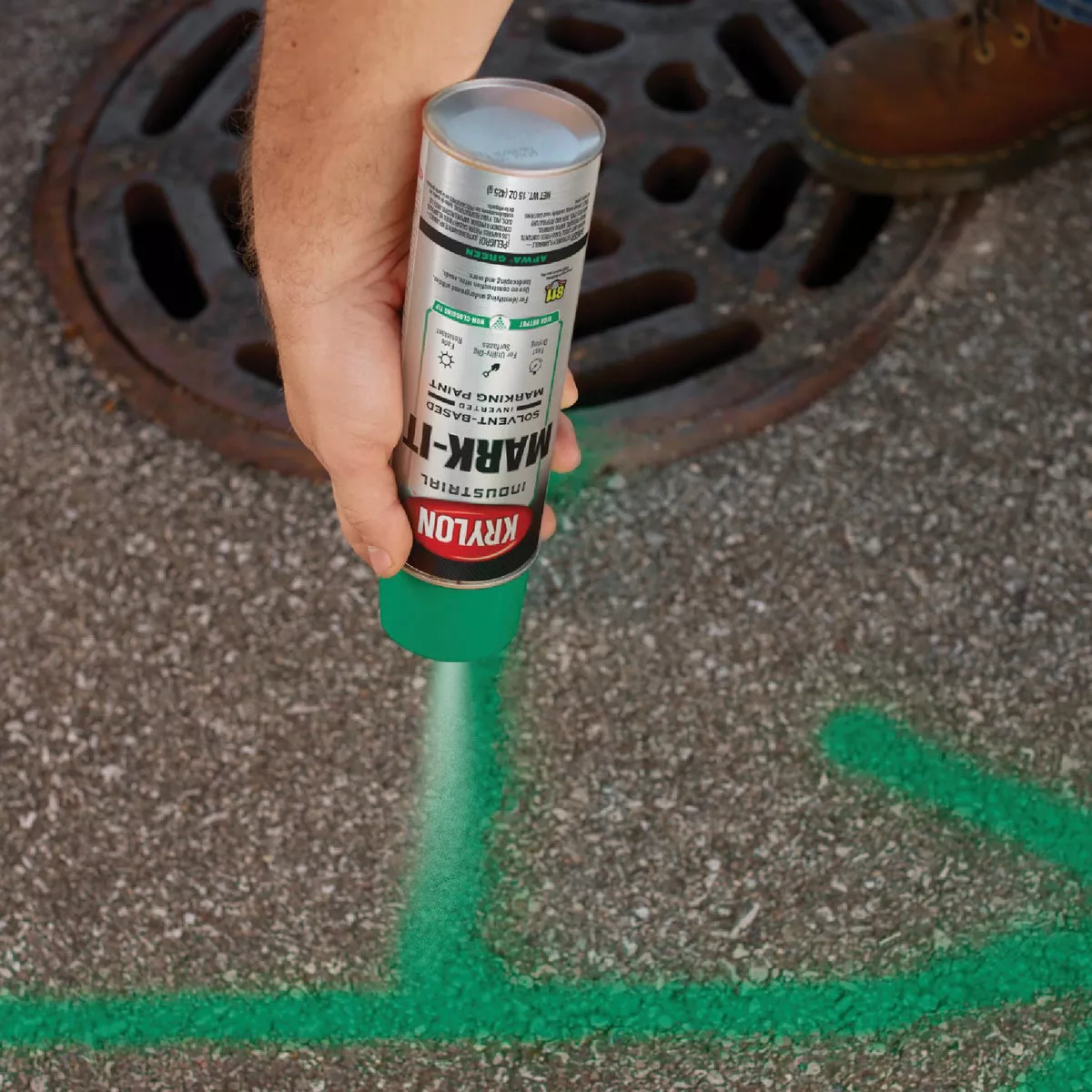 Krylon Mark-It 730408 Industrial SB APWA Green Inverted Marking Paint - photo 5