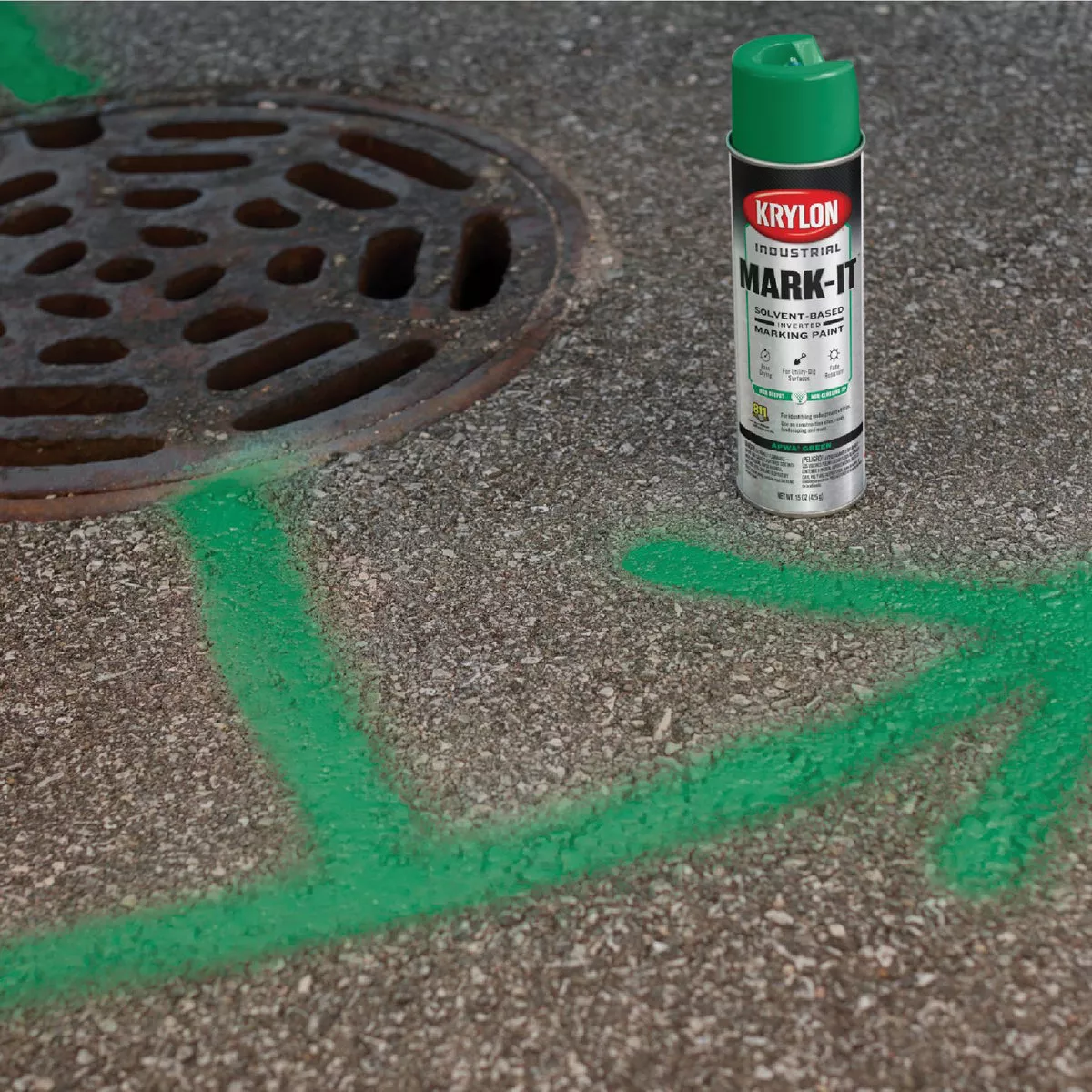 Krylon Mark-It 730408 Industrial SB APWA Green Inverted Marking Paint - photo 3