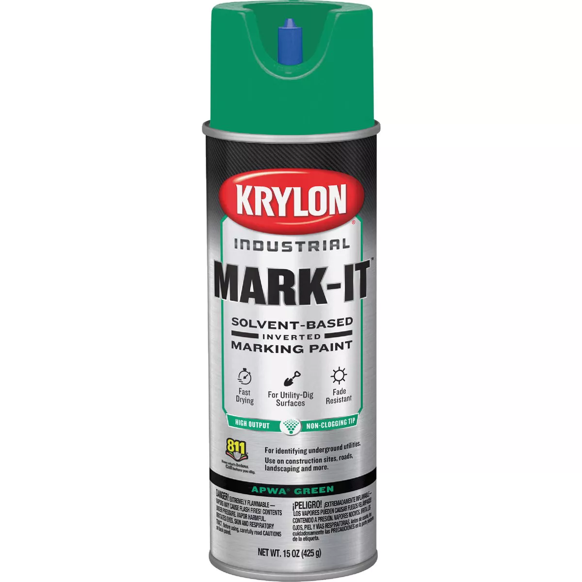 Krylon Mark-It 730408 Industrial SB APWA Green Inverted Marking Paint - photo 2