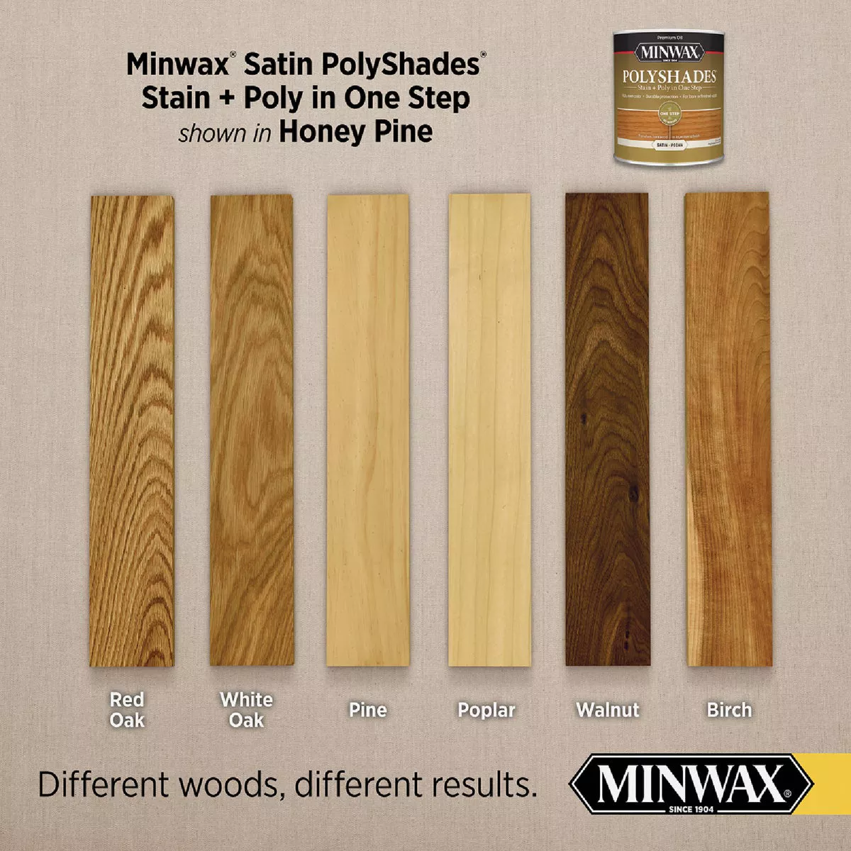 Minwax Polyshades 1/2 Pt. Satin Stain & Finish Polyurethane In 1-Step, Honey Pine - photo 3