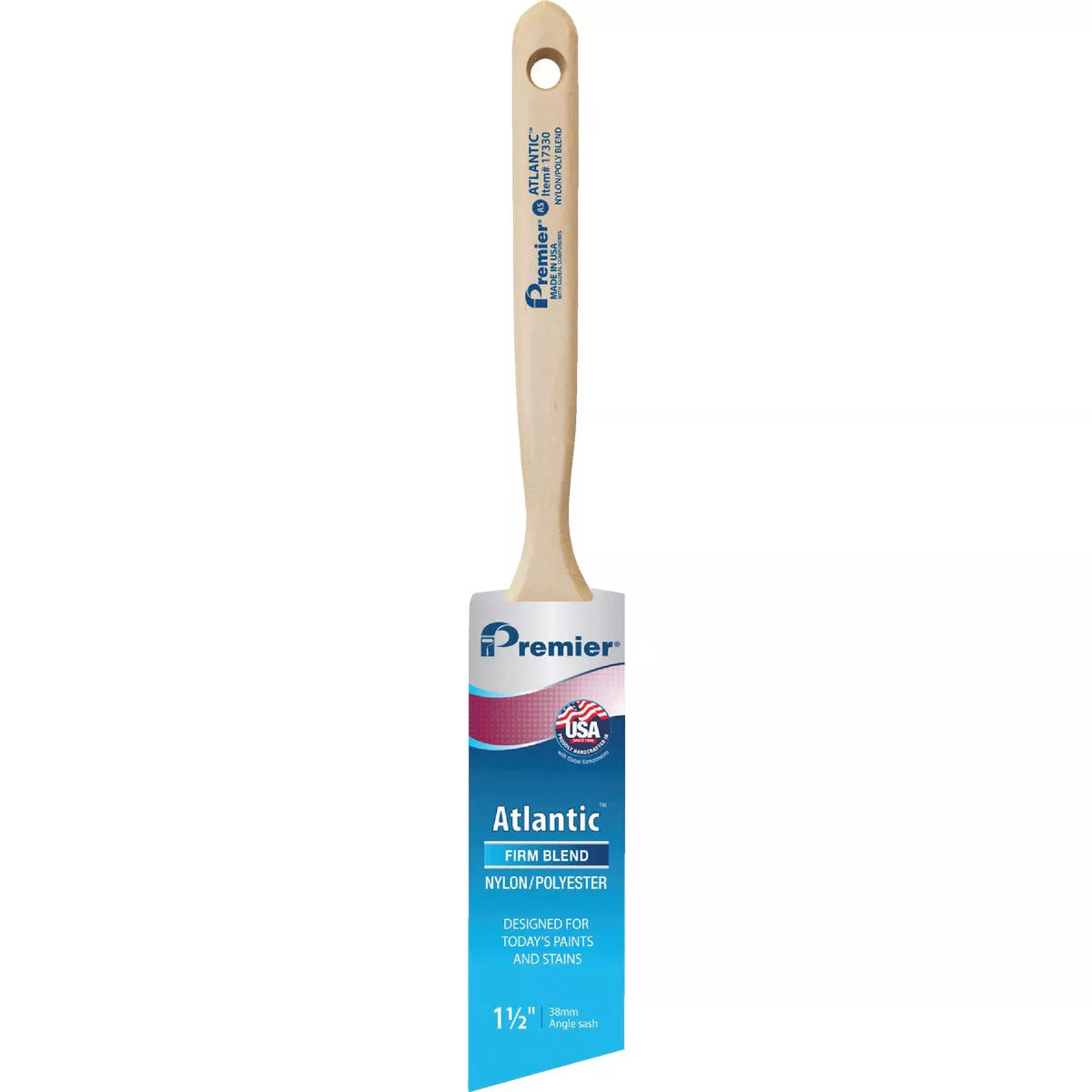 Premier Atlantic 1-1/2 In. Nylon/Poly Angle Sash Paint Brush