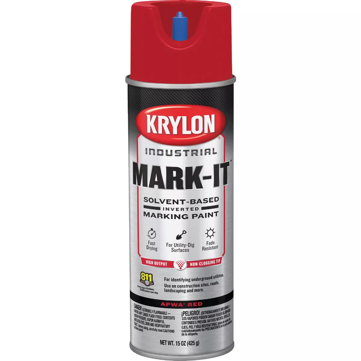 Krylon Mark-It 730208 Industrial SB APWA Red Inverted Marking Paint - photo 2