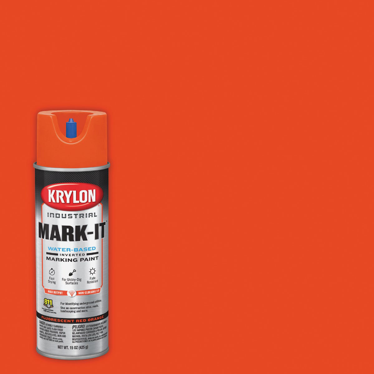 Krylon Mark-It 732108 Industrial WB Fluorescent Red Orange Inverted ...