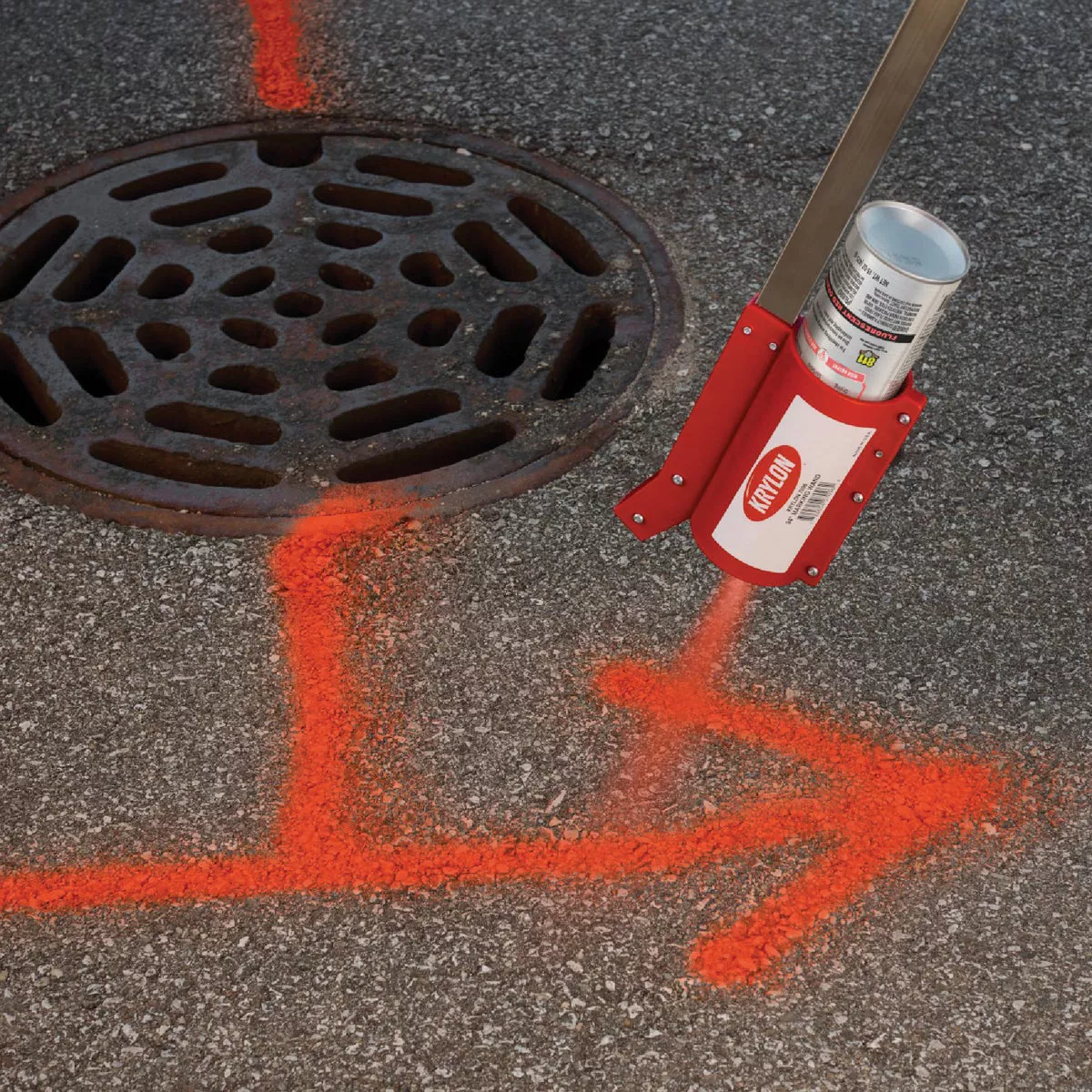 Krylon Mark-It 732108 Industrial WB Fluorescent Red Orange Inverted Marking Paint - photo 4