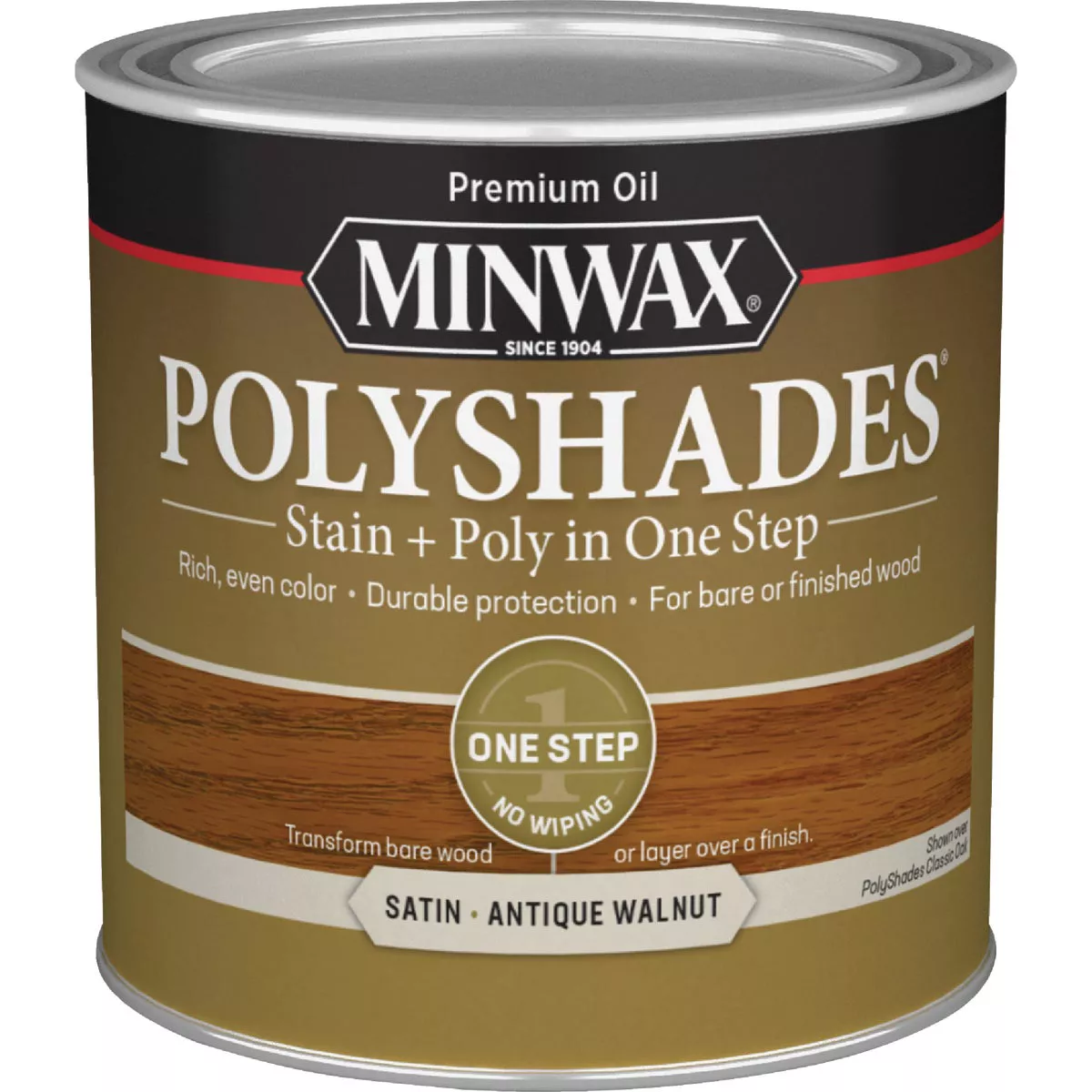 Minwax Polyshades 1/2 Pt. Satin Stain & Finish Polyurethane In 1-Step, Antique Walnut - photo 2