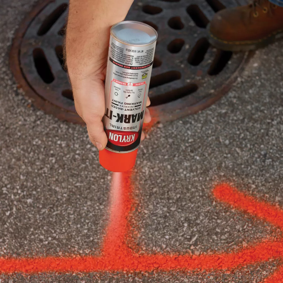 Krylon Mark-It 730708 Industrial SB Fluorescent Orange