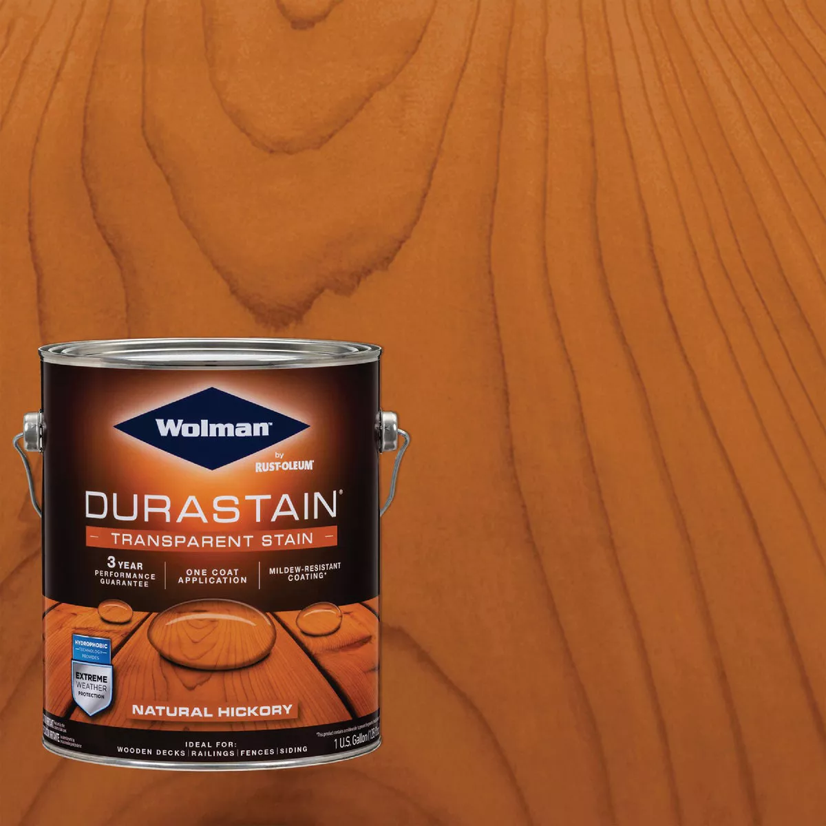 Wolman RainCoat One Coat Transparent Exterior Stain, Natural Hickory, 1 Gal.