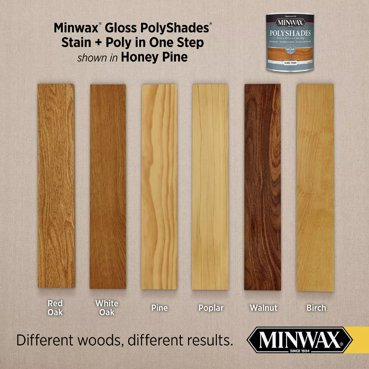 Minwax Polyshades 1/2 Pt. Gloss Stain & Finish Polyurethane In 1-Step, Honey Pine - photo 4