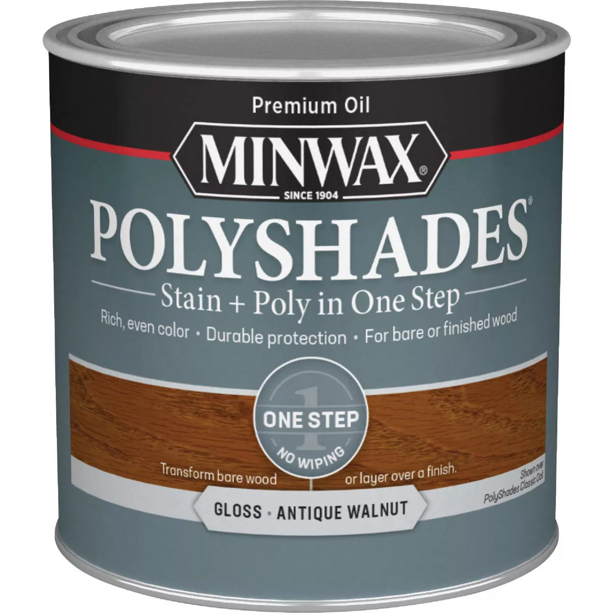 Minwax Polyshades 1/2 Pt. Gloss Stain & Finish Polyurethane In 1-Step, Antique Walnut - photo 2