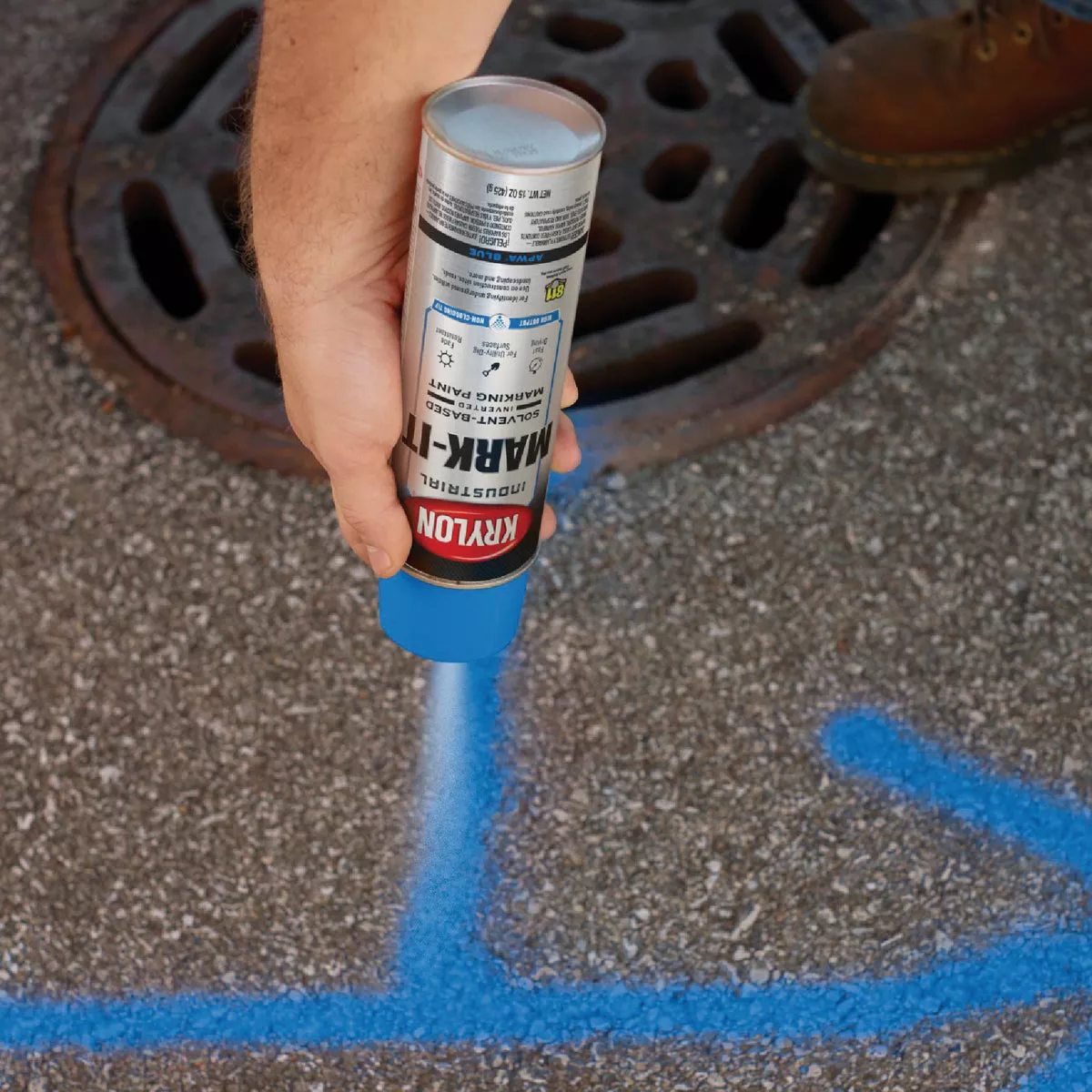 Krylon Mark-It 730308 Industrial SB APWA Blue Inverted Marking Paint - photo 5