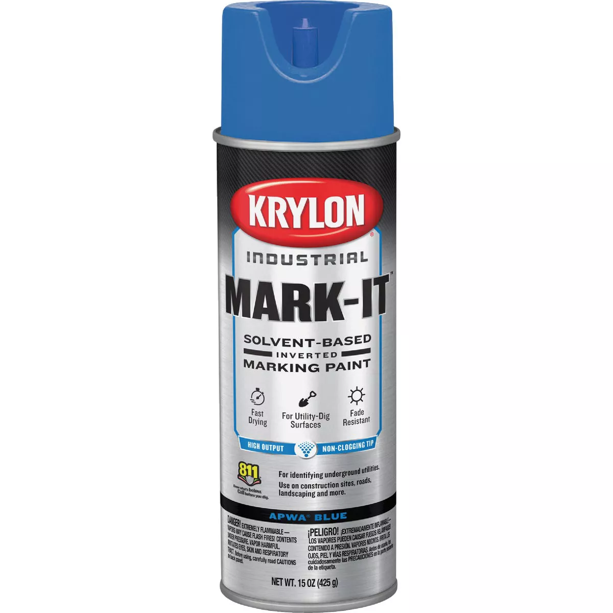 Krylon Mark-It 730308 Industrial SB APWA Blue Inverted Marking Paint - photo 2