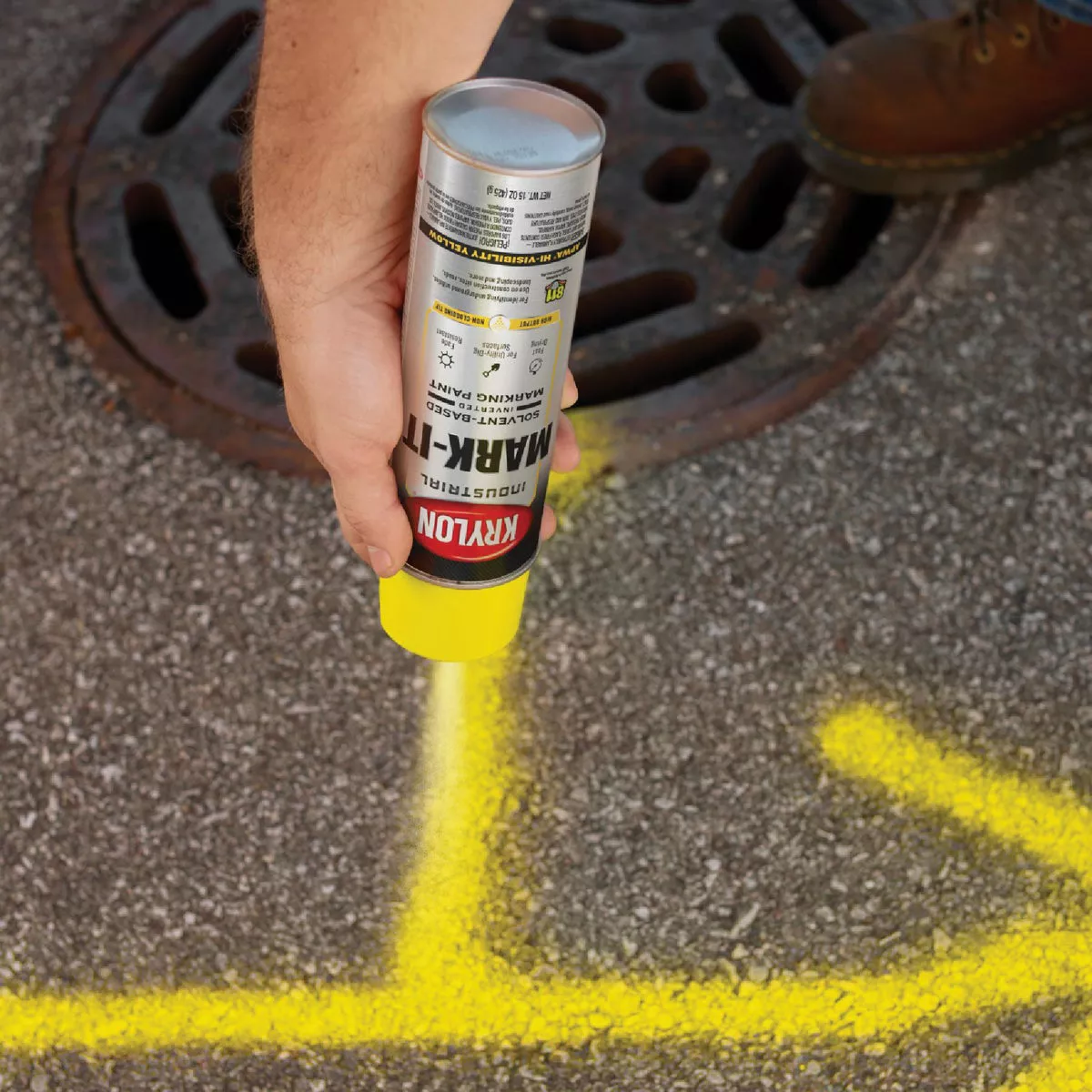 Krylon Mark-It 730508 Industrial SB APWA Hi Visibility Yellow Inverted Marking Paint - photo 3