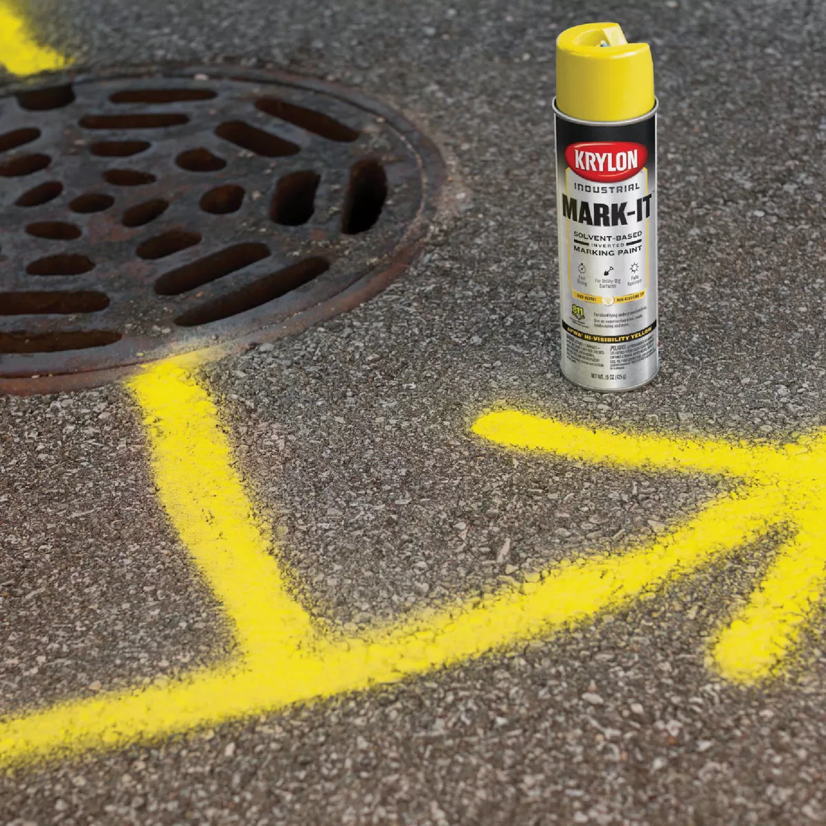 Krylon Mark-It 730508 Industrial SB APWA Hi Visibility Yellow Inverted Marking Paint - photo 5