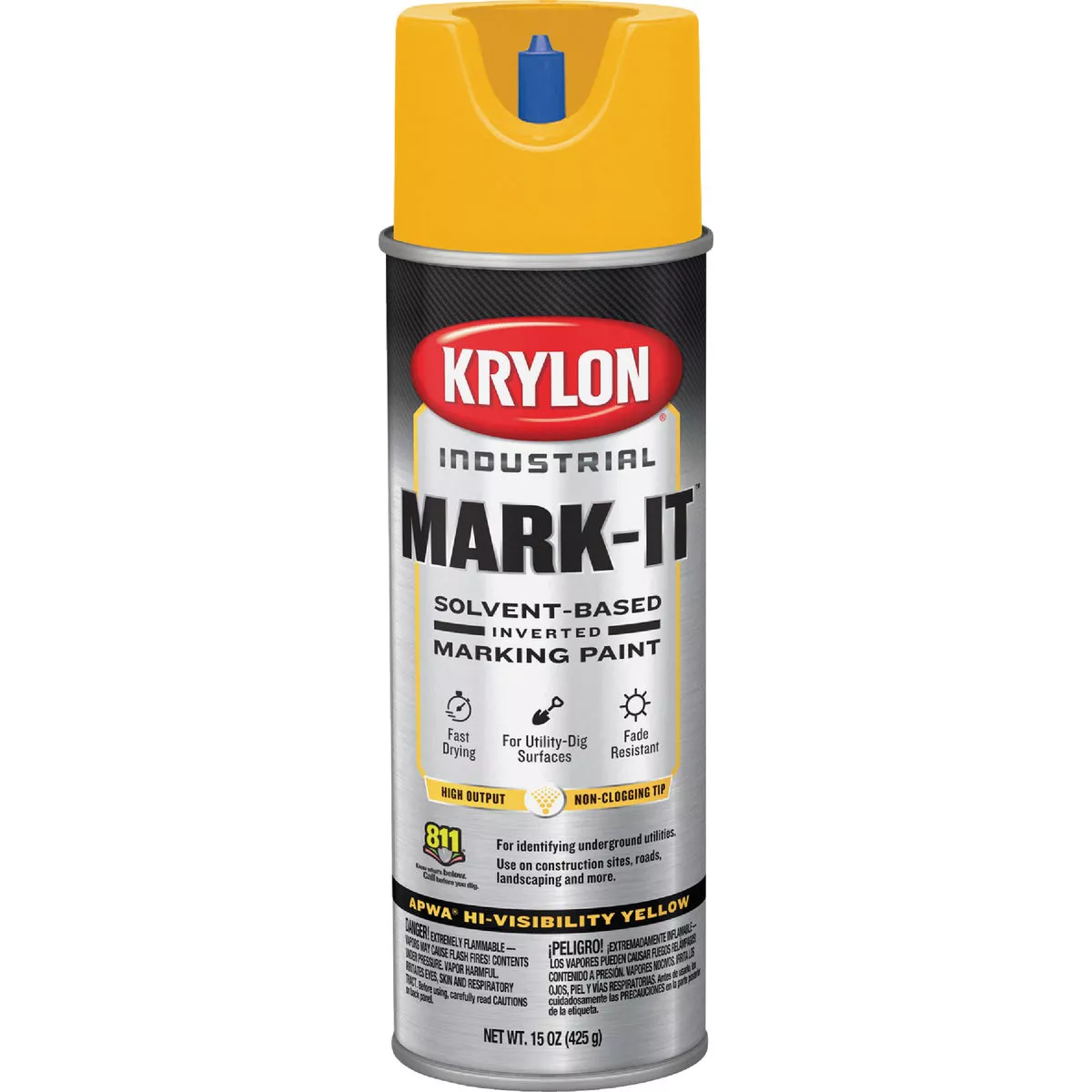 Krylon Mark-It 730508 Industrial SB APWA Hi Visibility Yellow Inverted Marking Paint - photo 2