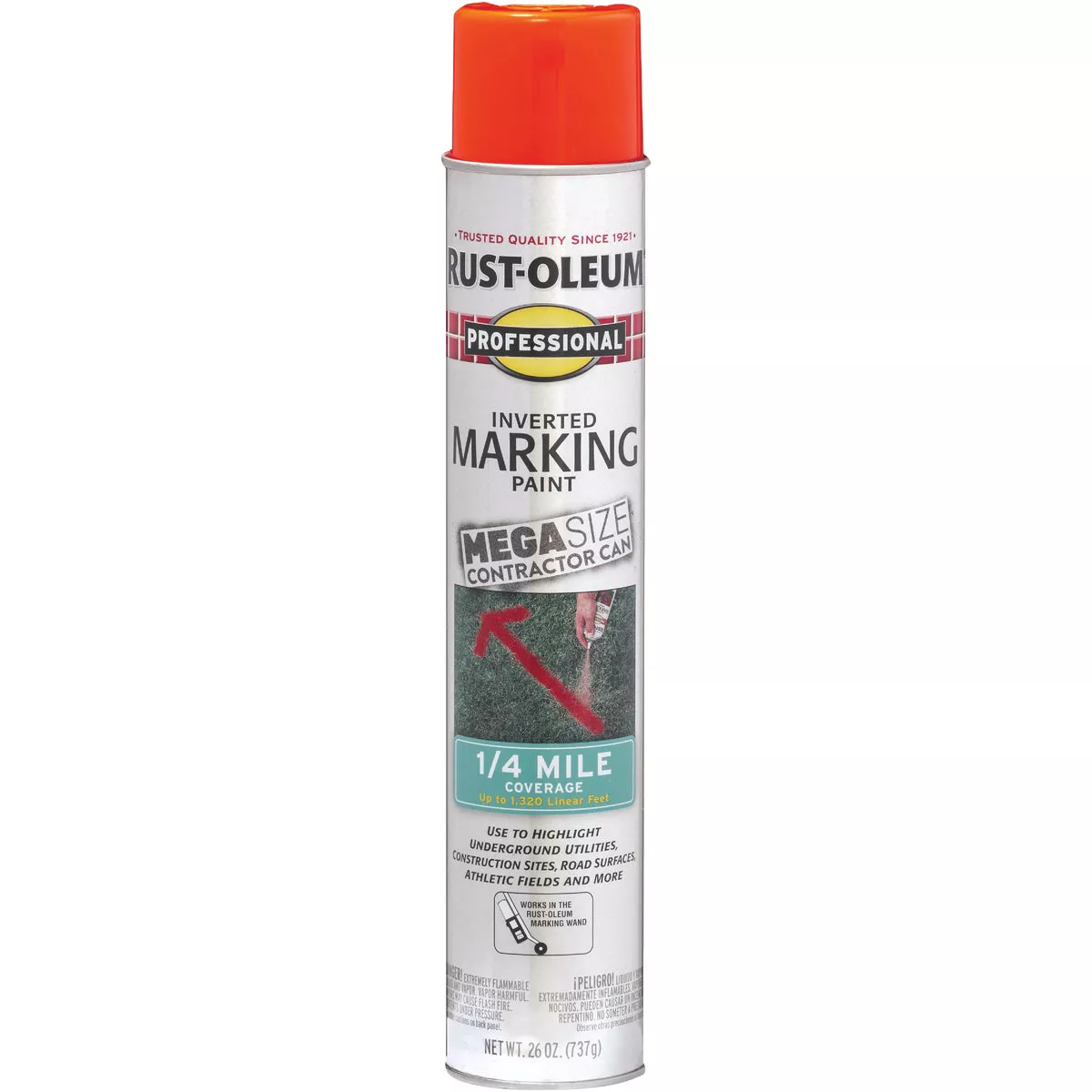 Rust-Oleum Professional 26 Oz. Mega Fluorescent Red-Orange Inverted ...