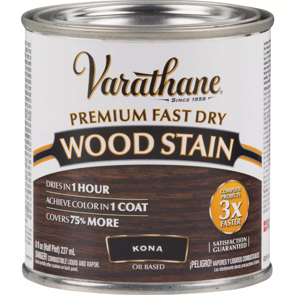 Varathane Fast Dry Kona Wood Urethane Modified Alkyd Interior Wood Stain, 1/2 Pt. - photo 2